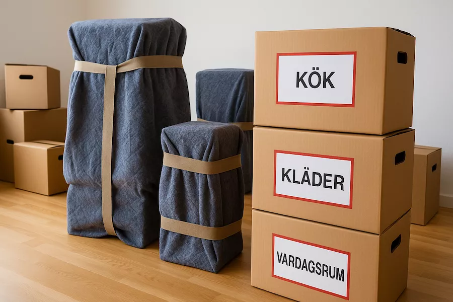 Så förbereder du dina möbler och kartonger för att undvika skador